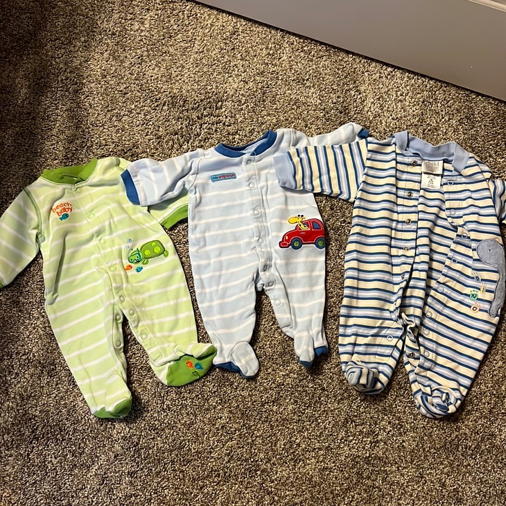trio of Child of Mine Carter's button-up onesies